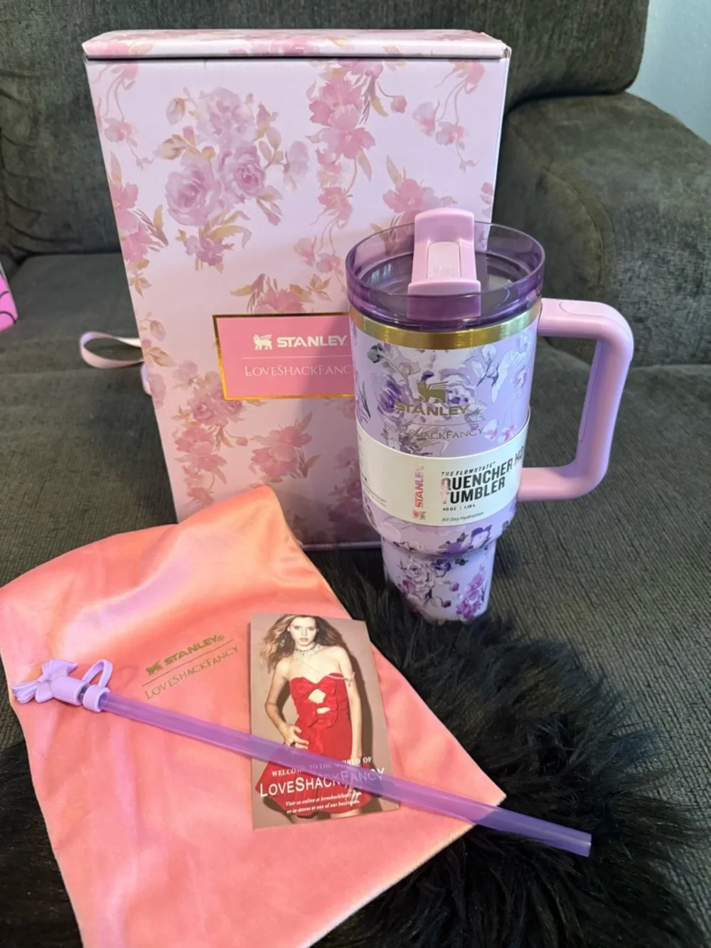 Stanley Floral Quencher Tumbler in Pink and Lavender NOT FOR SALE - Picture 4 of 8